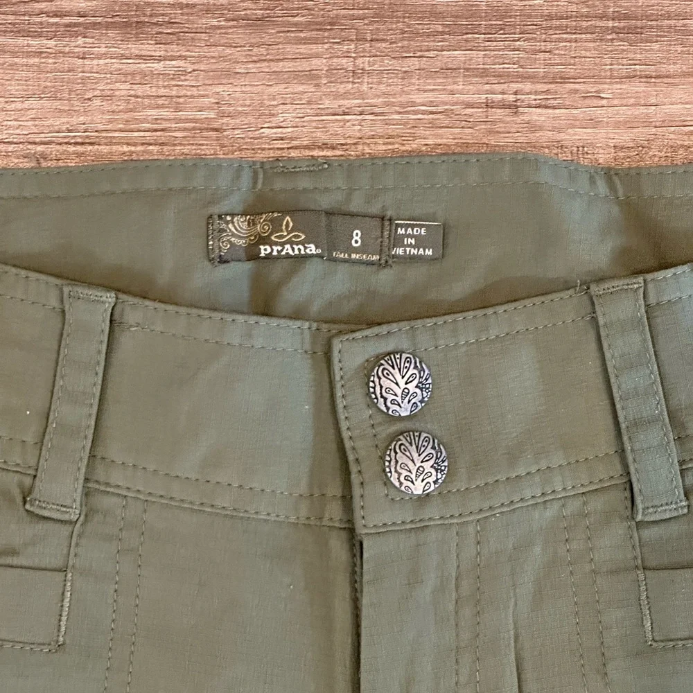 Prana Women’s Olive Cargo Travel Pants - Picture 2 of 5